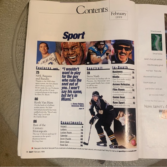 1999 FEBRUARY SPORT MAGAZINE - Mike Tyson ; 100 NFL Players Speak Out - Picture 3 of 6
